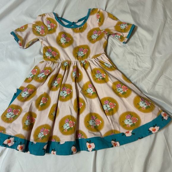 SweetHoney Other - SWEET HONEY Boutique DRESS PINK/TURQUOISE SIZE 3T Floral Cottagecore Shabby Chic